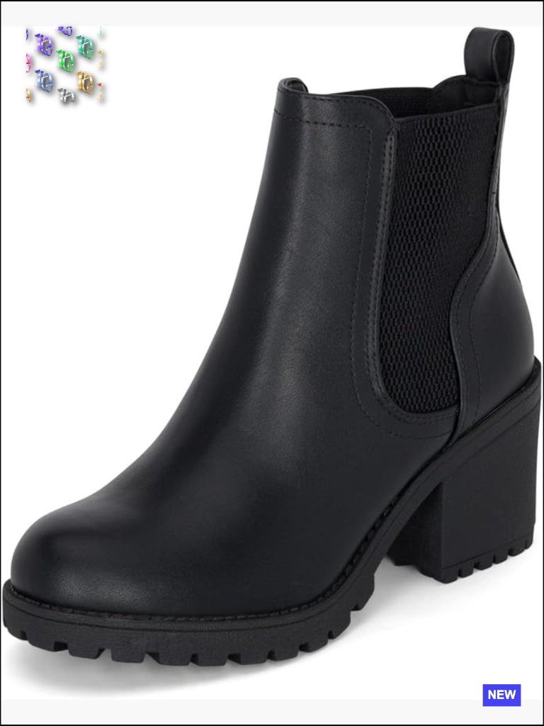 Chelsea Ankle Boots Platform Chunky Heel Lug Sole Slip-On Booties